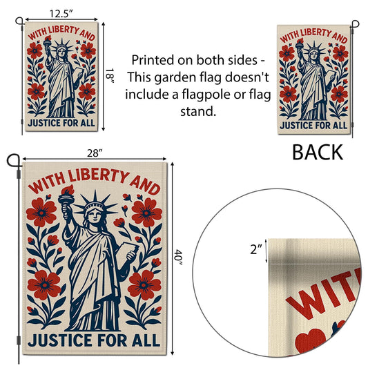 Patriotic Garden Flag: Statue of Liberty, Red White Blue Decor