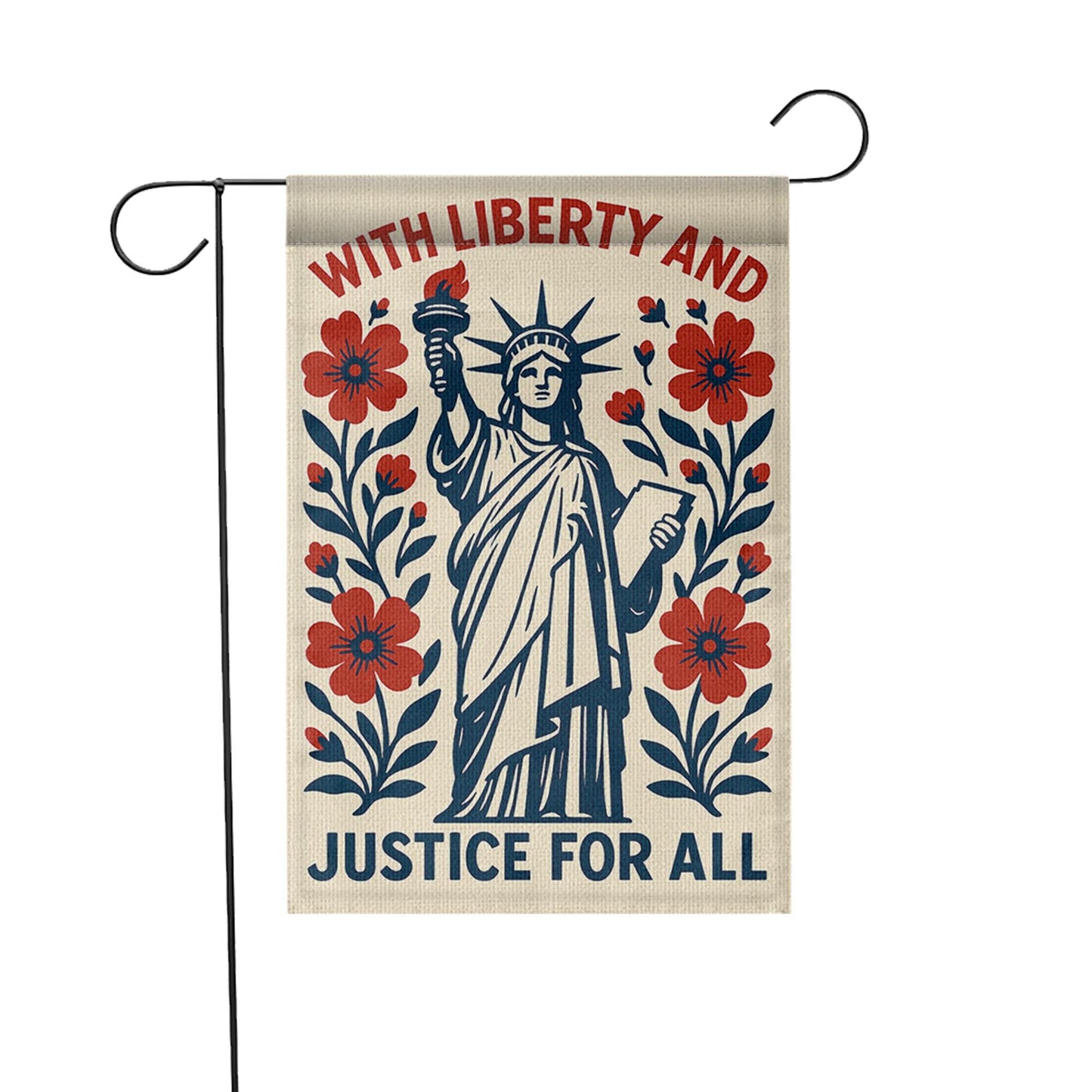 Patriotic Garden Flag: Statue of Liberty, Red White Blue Decor