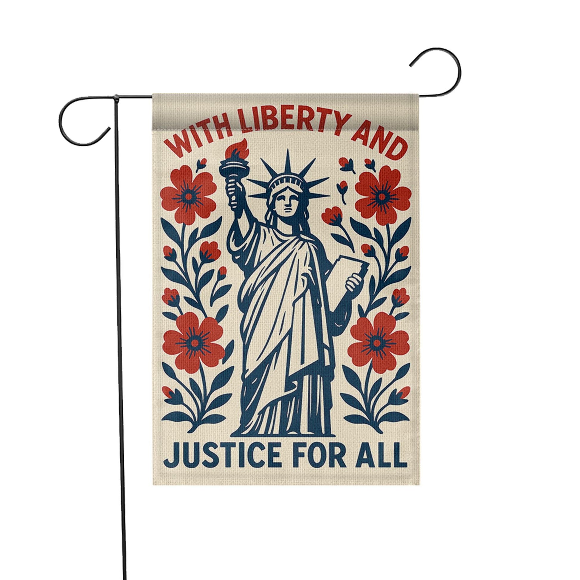 Patriotic Garden Flag: Statue of Liberty, Red White Blue Decor