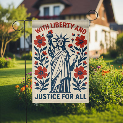Patriotic Garden Flag: Statue of Liberty, Red White Blue Decor