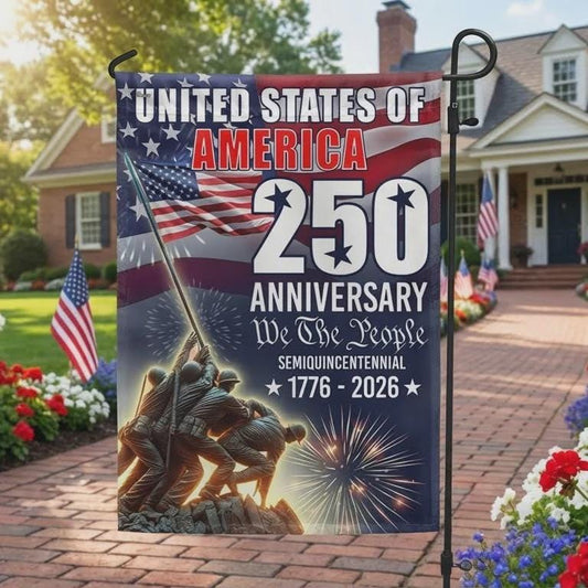 United States Of America 250th Anniversary Flag, 1776–2026 USA Semiquincentennial We The People Patriotic Outdoor Flag