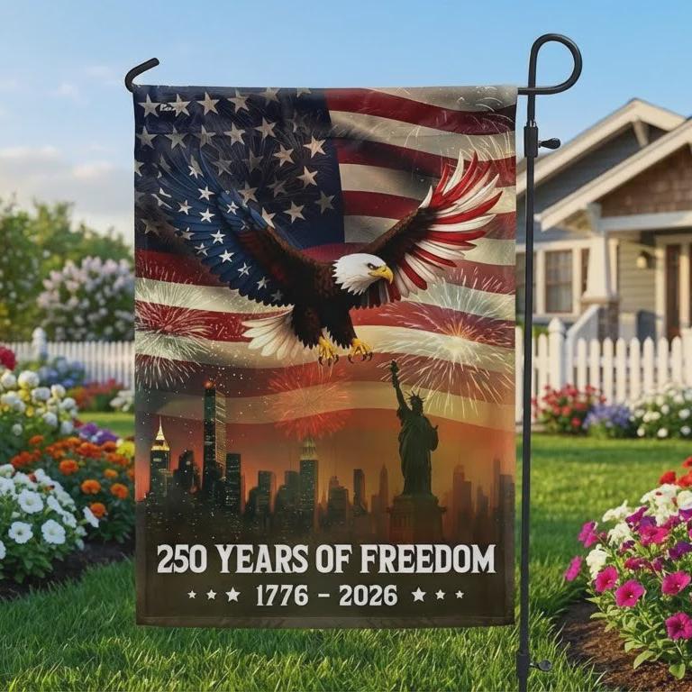 250th Anniversary American Flag, Eagle & Statue of Liberty Patriotic USA Flag