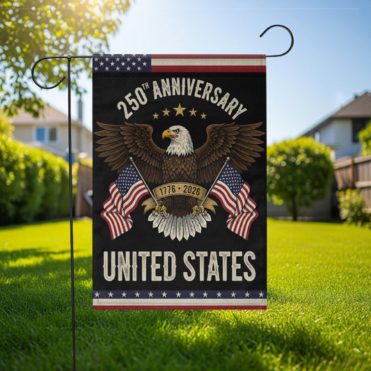 250 Years America Flag, United States 1776–2026 Banner, Bald Eagle Patriotic Yard Flag