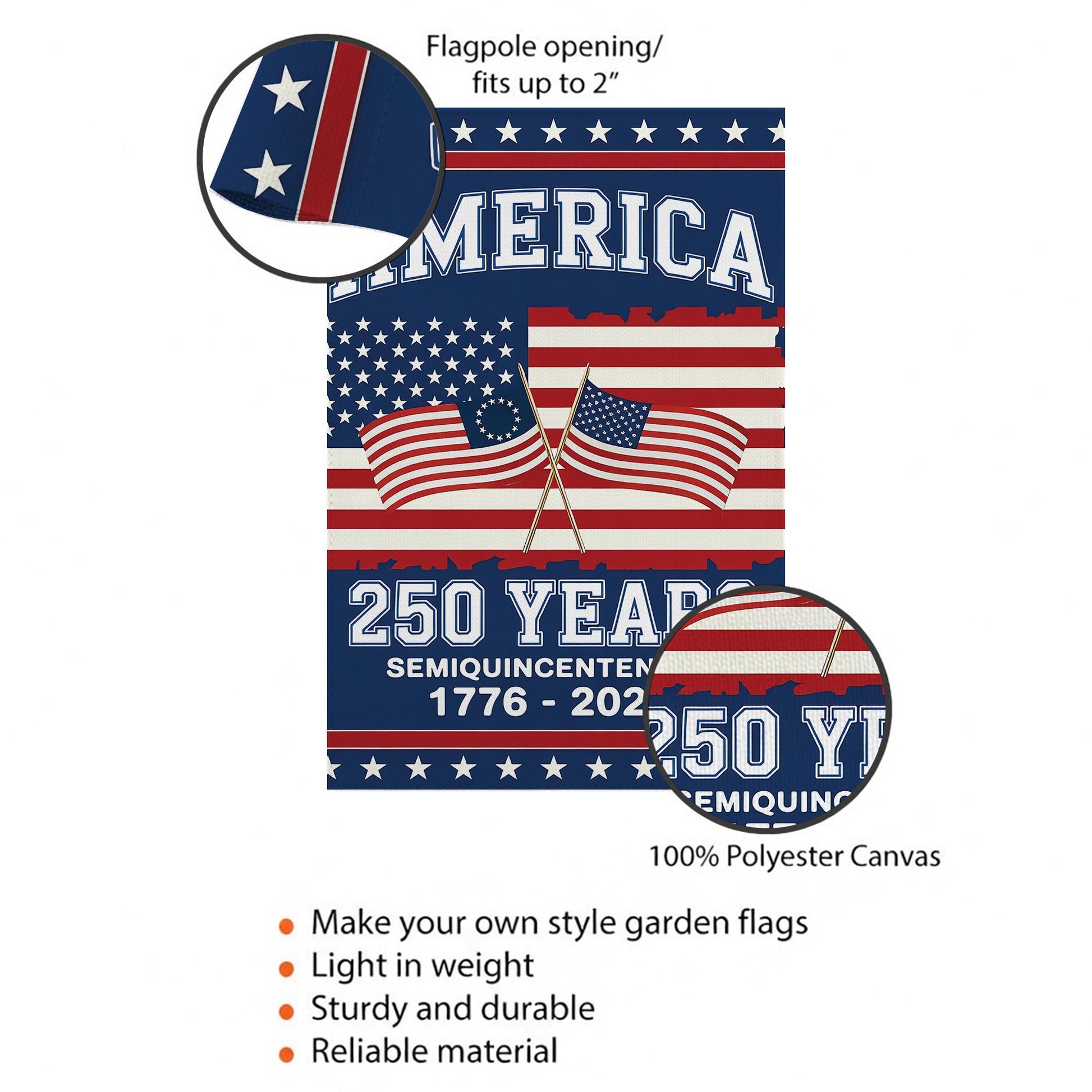 We The People 250th Anniversary Flag, 250 Years of Freedom Flag, USA Independence Day Decor, Fourth of July Gift, Celebration 1776-2026