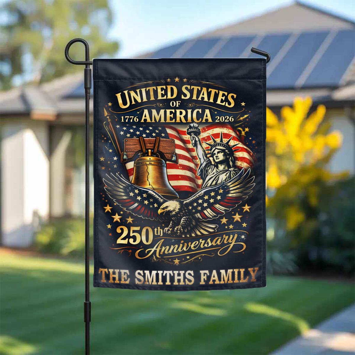 Custom 250 Years America Garden Flag 1776-2026, Patriotic Semiquincentennial Flag, USA 250th Outdoor Yard Decor, Vintage American Flag