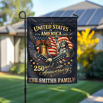 Custom 250 Years America Garden Flag 1776-2026, Patriotic Semiquincentennial Flag, USA 250th Outdoor Yard Decor, Vintage American Flag